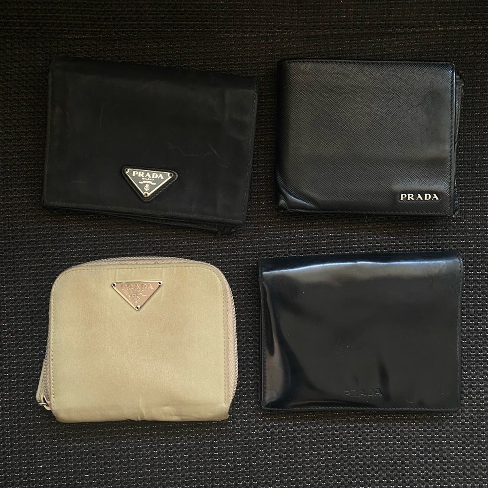 Prada Black and Cream Wallet Collection